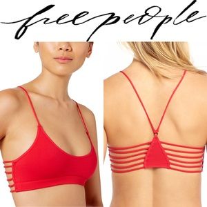 2/$15💓 Free People Red Strappy Side Bra
